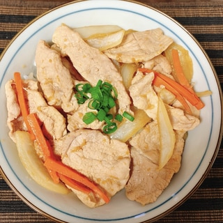 野菜と豚の生姜焼き丼